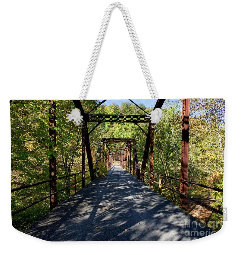Obed Wild And Scenic River National Park Weekender Tote Bag featuring the photograph Nemo Bridge 2 by Phil Perkins