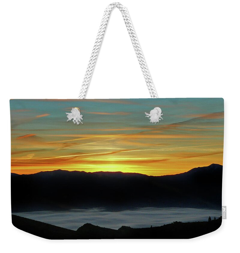 Skyscapes Weekender Tote Bag featuring the photograph Nevada Sunrise by Beverly Read