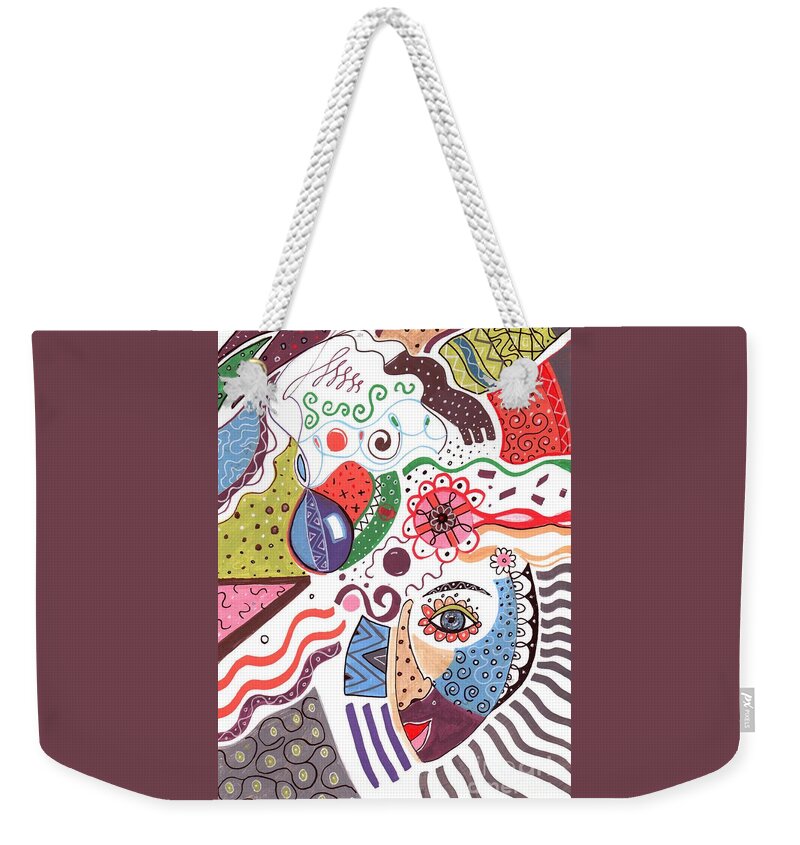 Never Stop Dreaming By Helena Tiainen Weekender Tote Bag featuring the drawing Never Stop Dreaming by Helena Tiainen