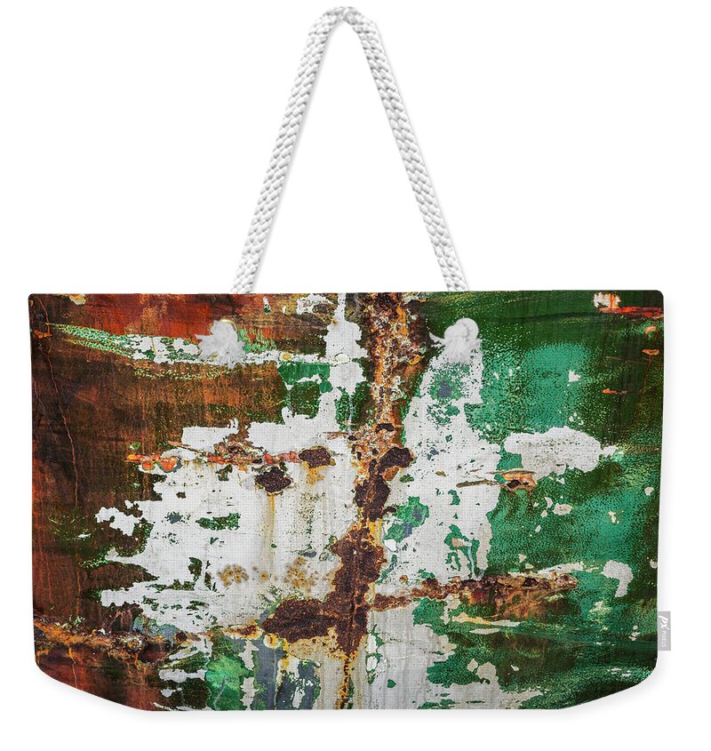 Abstract Weekender Tote Bag featuring the photograph New Bedford Waterfront XLV Color by David Gordon