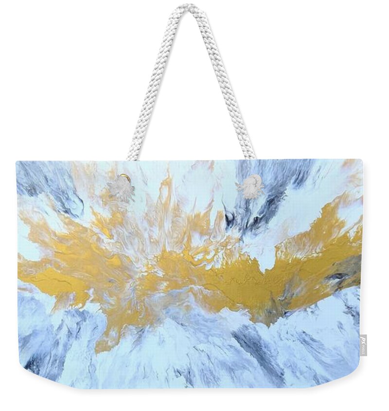 Abstract Weekender Tote Bag featuring the painting New Dawn by Soraya Silvestri