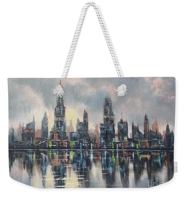City Weekender Tote Bag featuring the painting New Day Arising by Paul Henderson