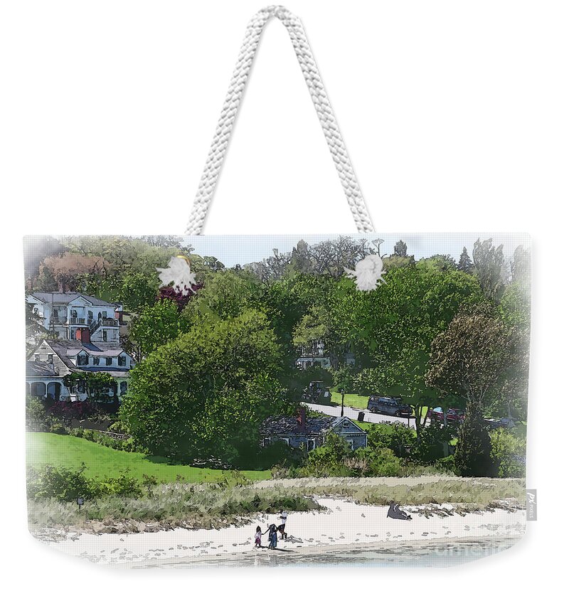 New-england Weekender Tote Bag featuring the digital art New England Beach by Kirt Tisdale