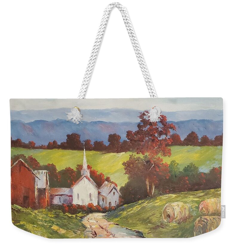 Autumn Weekender Tote Bag featuring the painting New England Splendor by ML McCormick