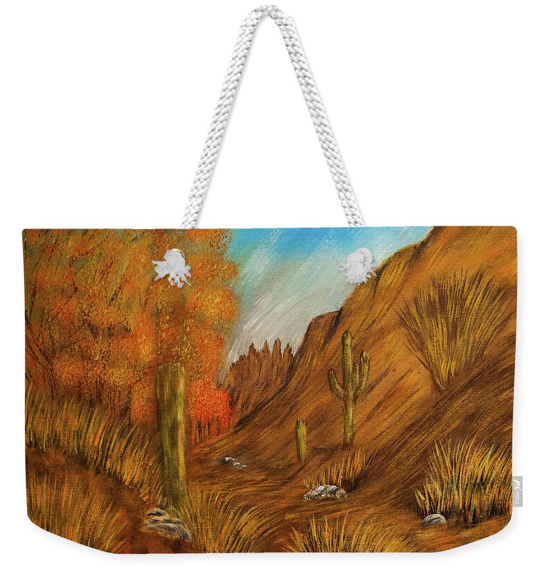 New Weekender Tote Bag featuring the painting New Mexico Days by Randy Sylvia