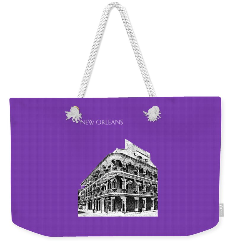 Architecture Weekender Tote Bag featuring the digital art New Orleans Skyline French Quarter - Silver by DB Artist