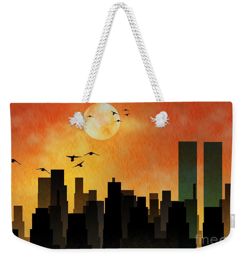 Day Weekender Tote Bag featuring the digital art New York Silhouettes by Bruce Rolff