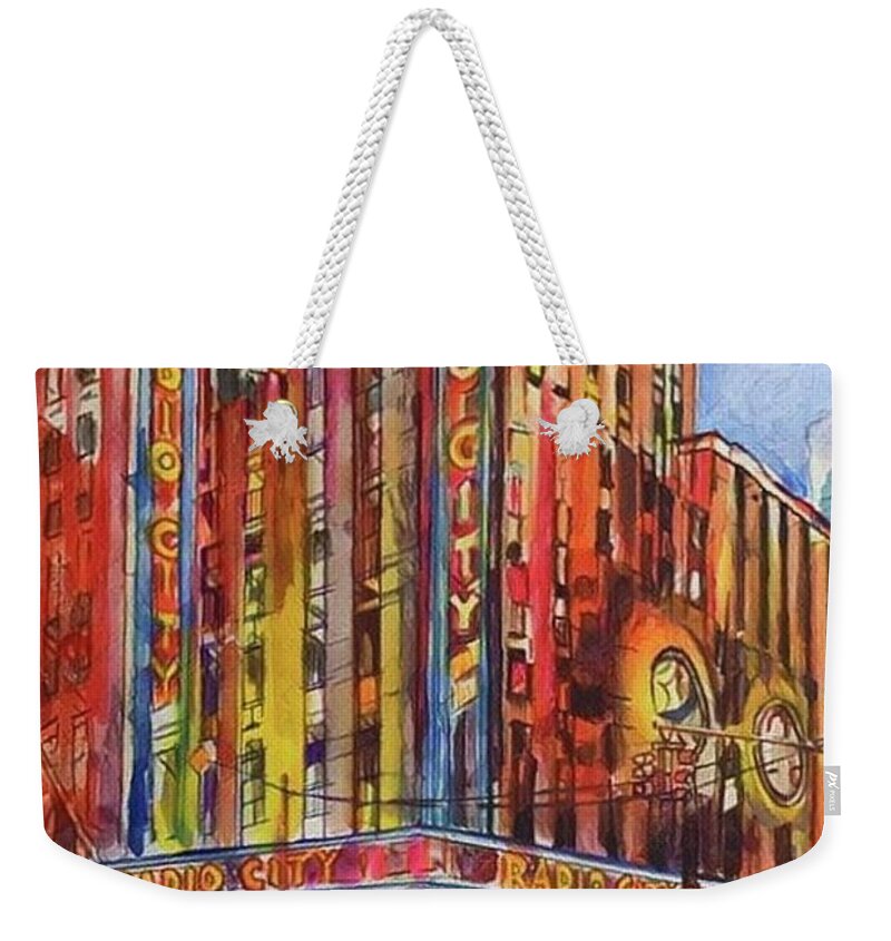 Urban Landscape Weekender Tote Bag featuring the painting New York by Try Cheatham