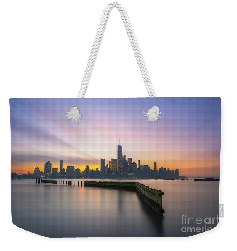 Lower Manhattan Weekender Tote Bag featuring the photograph Newport, Jersey City by Michael Ver Sprill