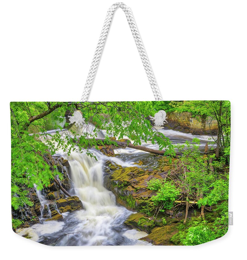 Newton Falls Weekender Tote Bag featuring the photograph Newton Lower Falls by Juergen Roth