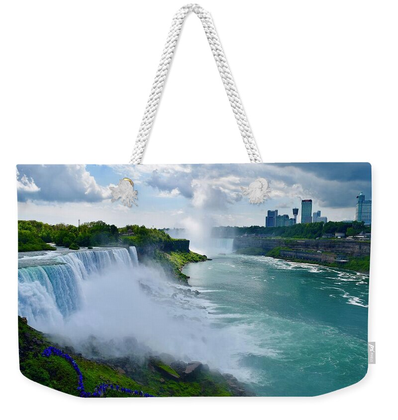 Niagara Weekender Tote Bag featuring the photograph Panoramic View ,Niagara Falls by Bnte Creations