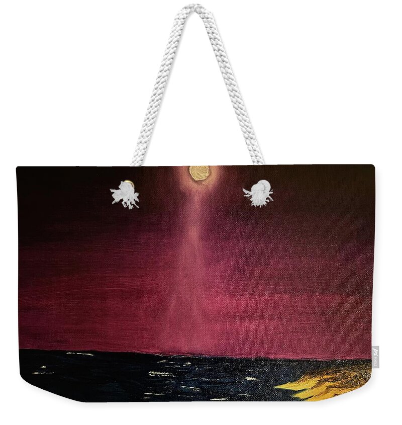 Oil Painting Weekender Tote Bag featuring the painting Night Light by Lisa White