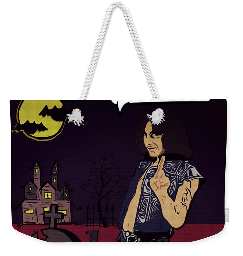 Acdc Weekender Tote Bag featuring the digital art Night Prowler Issue No. 1974 by Christina Rick