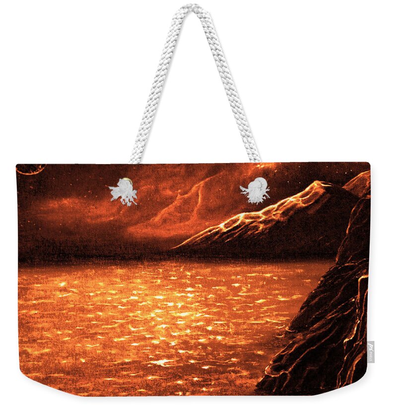 Voyage Weekender Tote Bag featuring the mixed media Night Sky by Medea Ioseliani