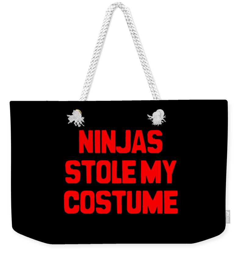 Cool Weekender Tote Bag featuring the digital art Ninjas Stole My Costume Easy Halloween by Flippin Sweet Gear
