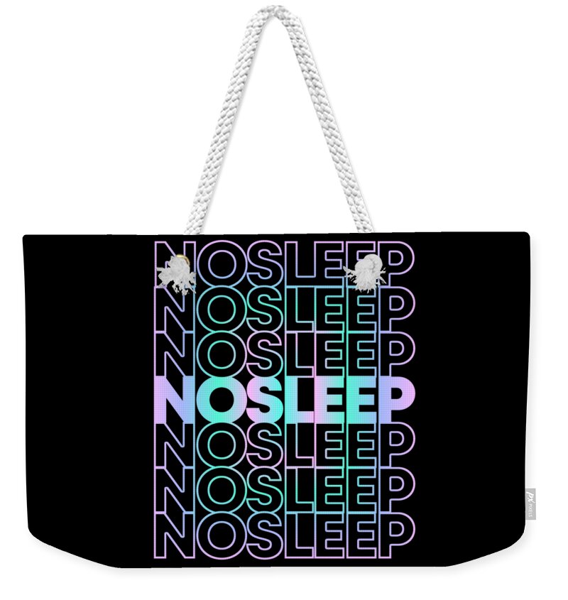 Retro Weekender Tote Bag featuring the digital art No Sleep Rave Festival EDM by Flippin Sweet Gear