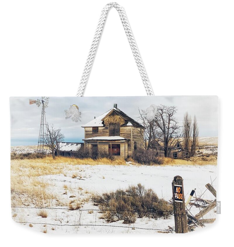 Abandoned Weekender Tote Bag featuring the photograph No Trespassing by Jerry Abbott