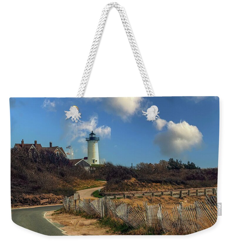 Lighthouse Weekender Tote Bag featuring the photograph Nobska Lighthouse by Cathy Kovarik