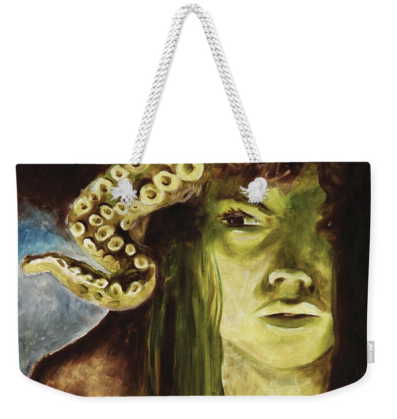 Girl Weekender Tote Bag featuring the painting Nocturne V by Sv Bell
