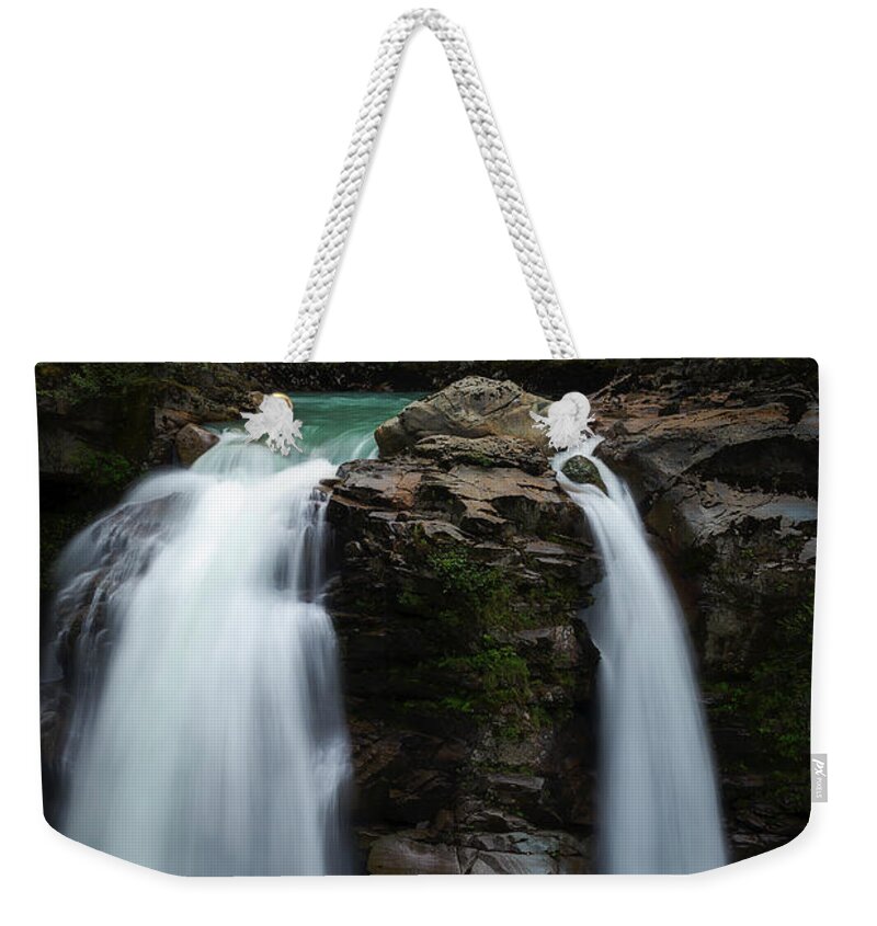 Nooksack Weekender Tote Bag featuring the photograph Nooksack Falls by Ryan Manuel