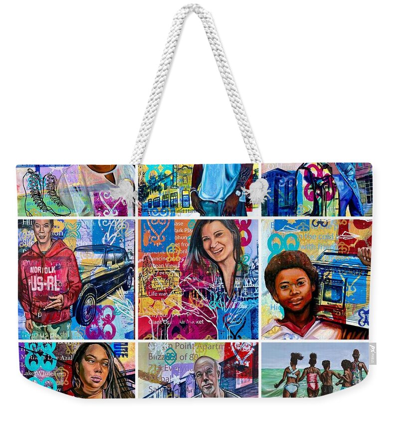  Weekender Tote Bag featuring the painting Norfolk Republic Pieces by Clayton Singleton