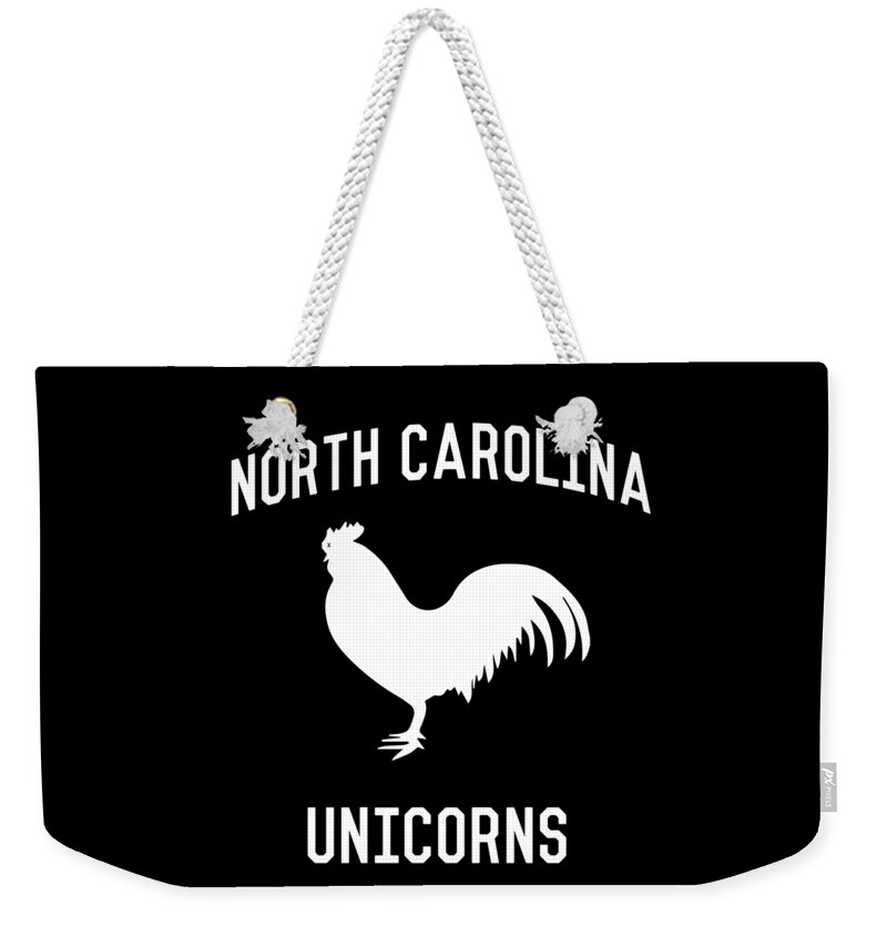 Funny Weekender Tote Bag featuring the digital art North Carolina Unicorns by Flippin Sweet Gear