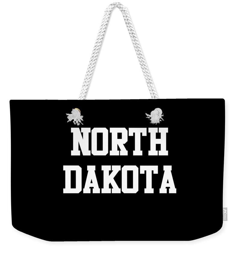 Funny Weekender Tote Bag featuring the digital art North Dakota by Flippin Sweet Gear