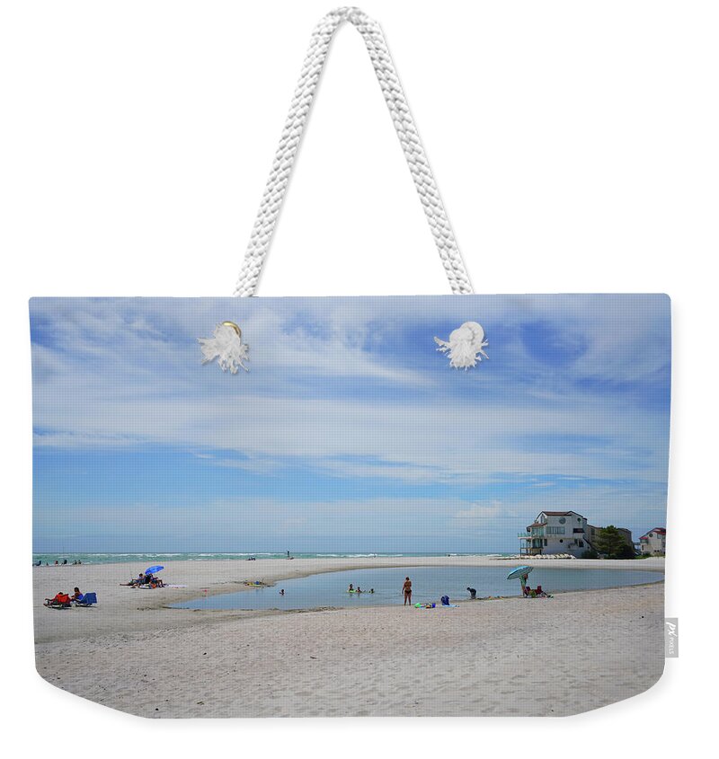 Beach Scene Weekender Tote Bag featuring the photograph North Topsail Island Beach by Mike McGlothlen