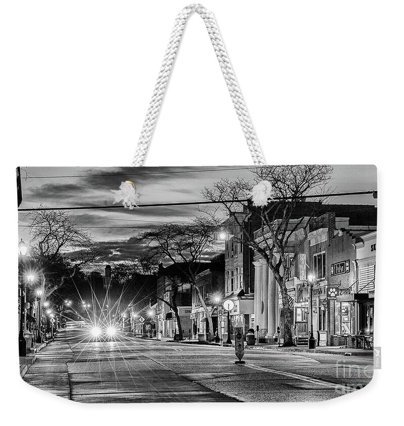 Northport Village Weekender Tote Bag featuring the photograph Northport at Night by Sean Mills