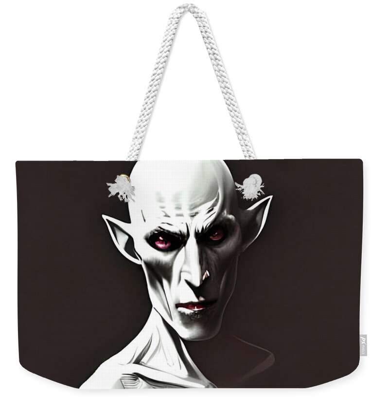 Nosferatu Weekender Tote Bag featuring the digital art Nosferatu in the Shadow by Annalisa Rivera-Franz