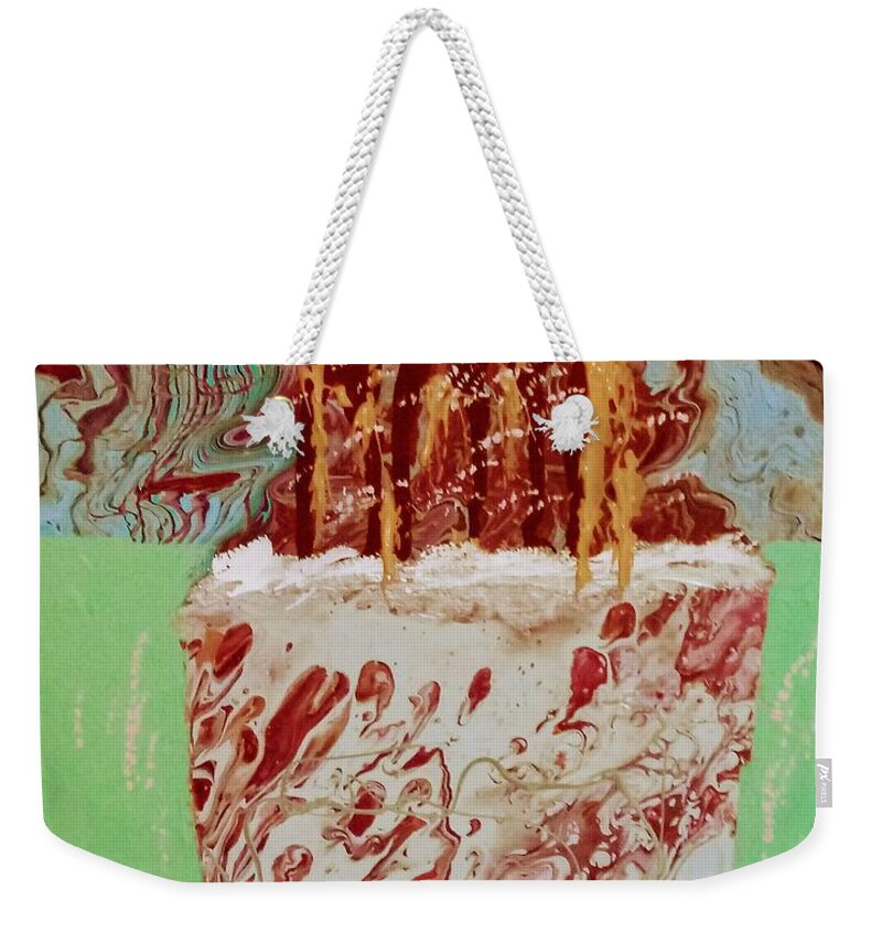 Ice Cream Weekender Tote Bag featuring the painting Nostalgic Dessert by Anna Adams