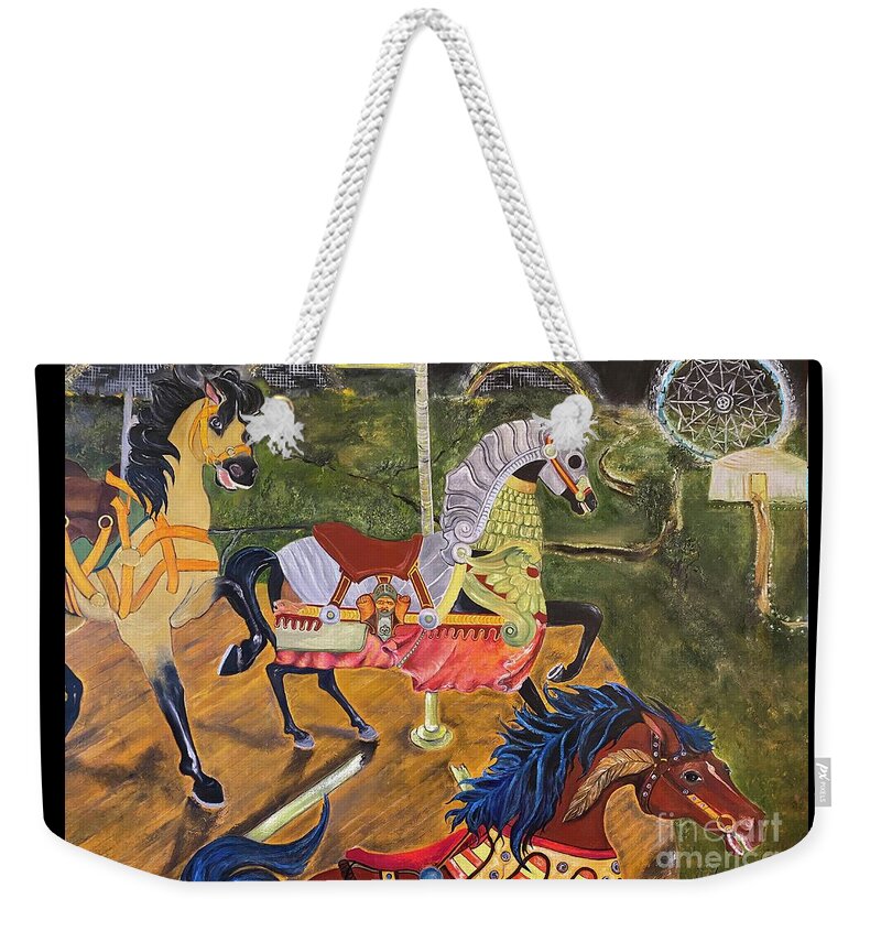 Amusement Park Weekender Tote Bag featuring the painting Not Amused by Anitra Boyt