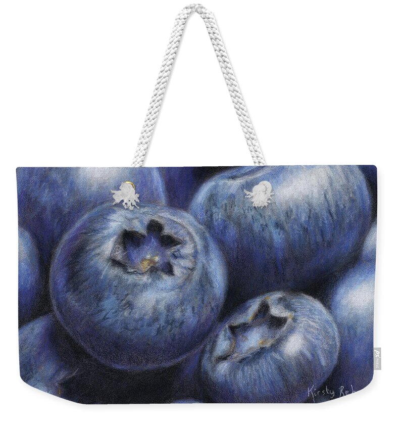  Weekender Tote Bag featuring the pastel Blueberries by Kirsty Rebecca