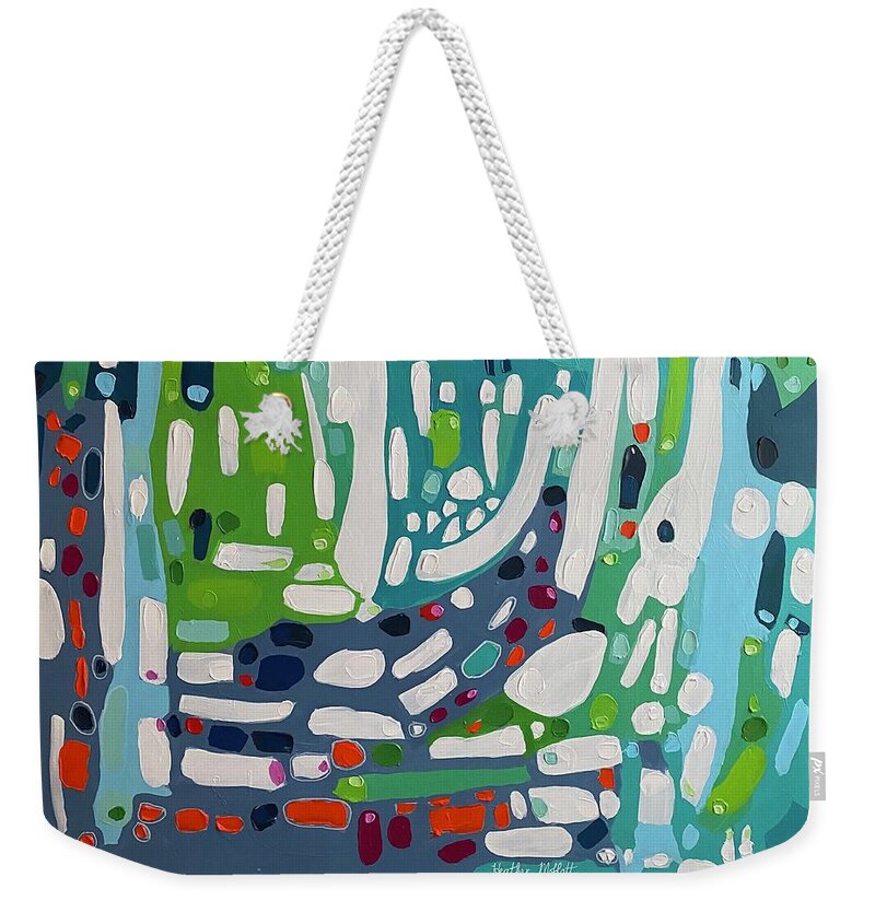 Abstract Art Weekender Tote Bag featuring the painting Nothing in Moderation by Heather Moffatt