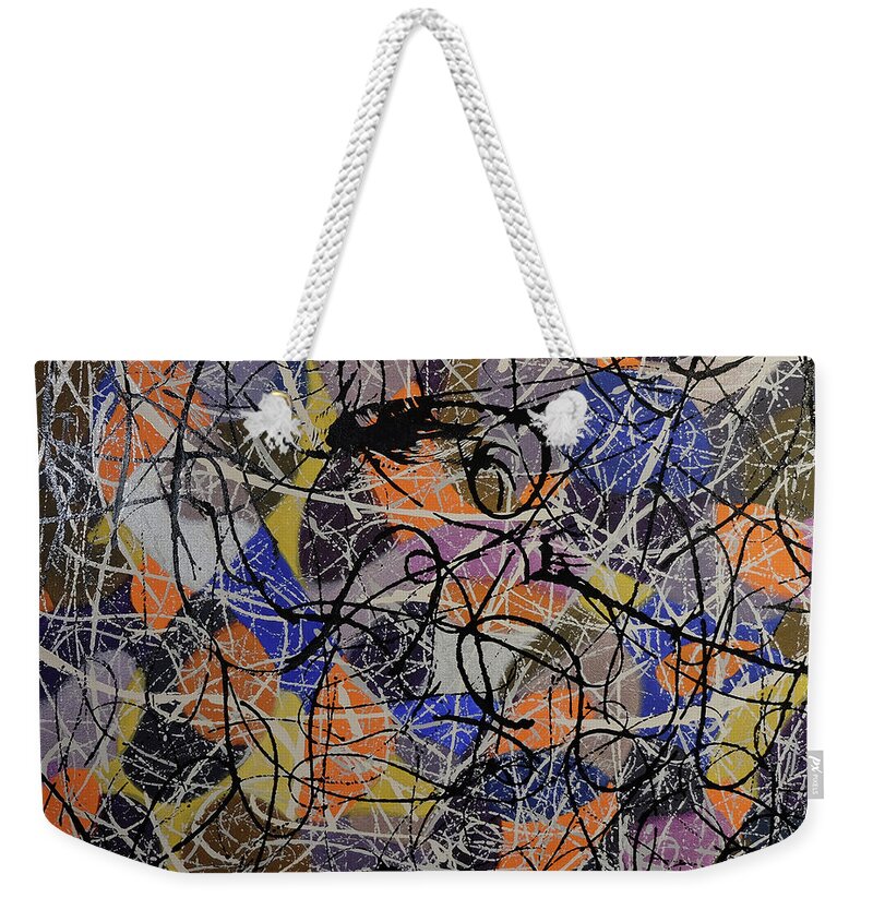 Abstract Weekender Tote Bag featuring the mixed media Nothing Remembered by Mini Arora