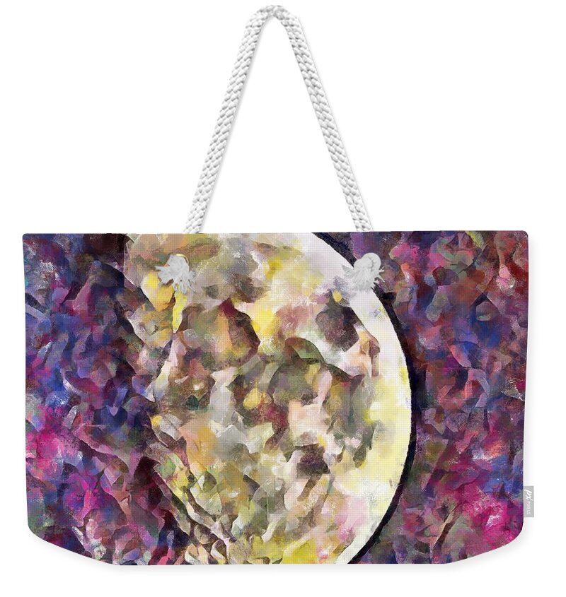 November Weekender Tote Bag featuring the mixed media November Moon by Christopher Reed