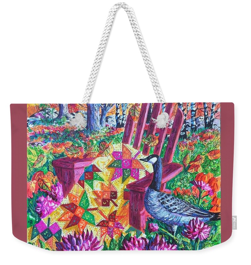 Autumn Weekender Tote Bag featuring the painting November Quilt by Diane Phalen