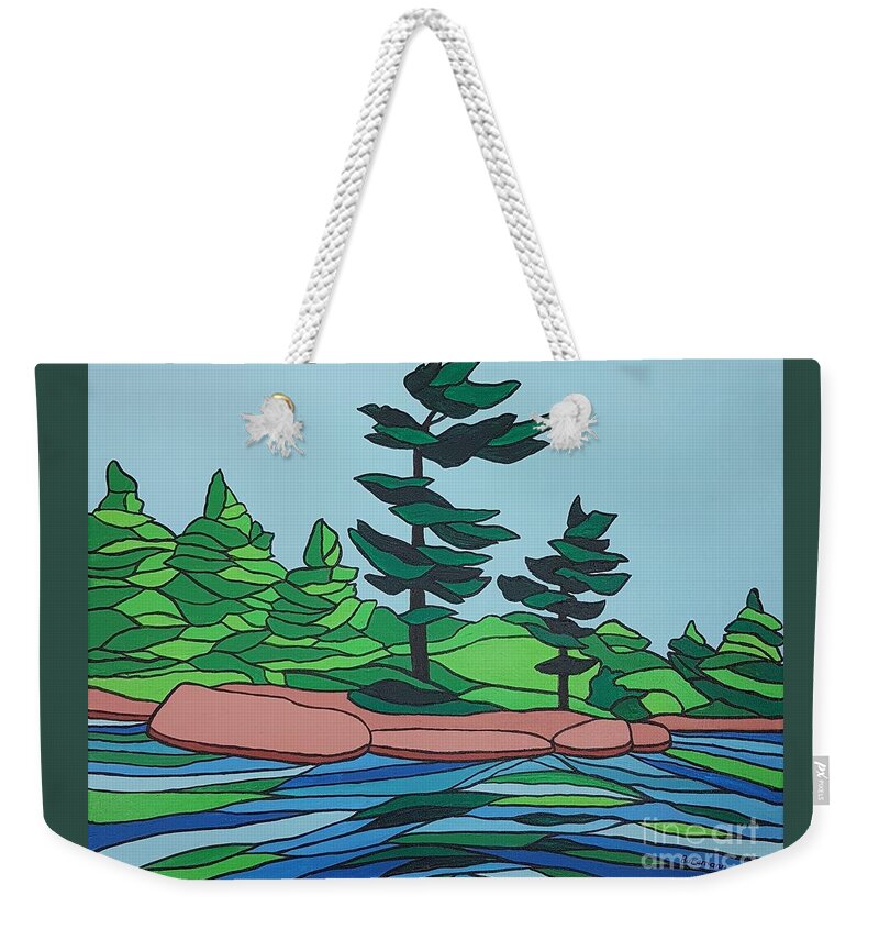 Landscape Weekender Tote Bag featuring the painting Now Watch Me by Petra Burgmann