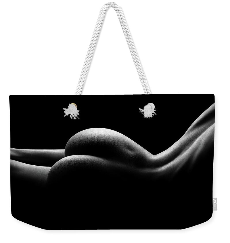 Woman Weekender Tote Bag featuring the photograph Nude woman bodyscape 92 by Johan Swanepoel