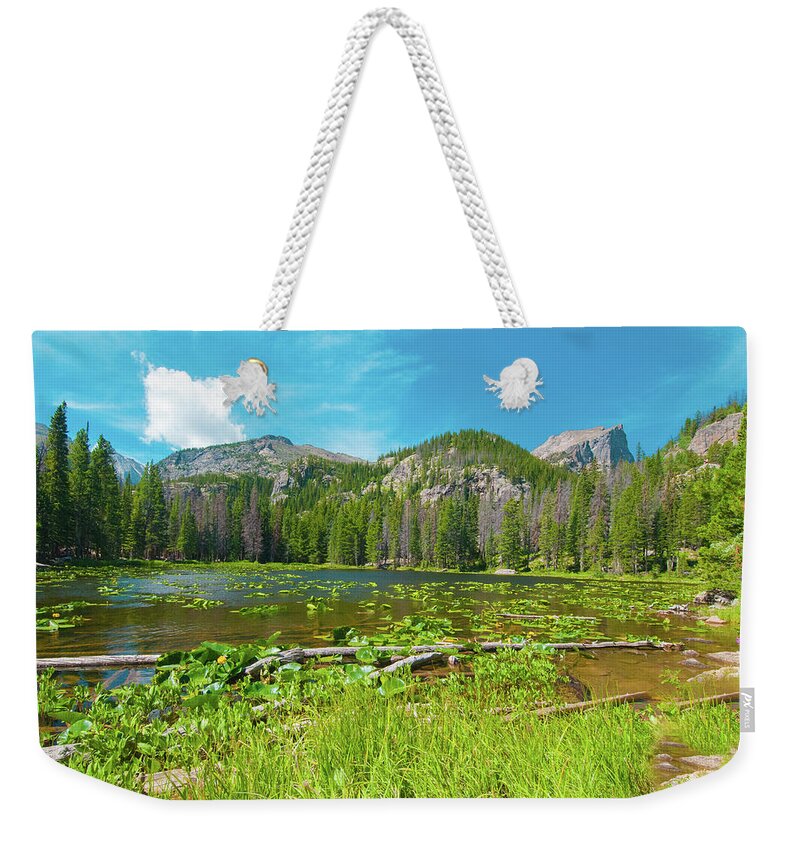 Nymph Lake Weekender Tote Bag featuring the photograph Nymph Lake, Rocky Mountain National Park, Colorado, USA, North America by Tom Potter