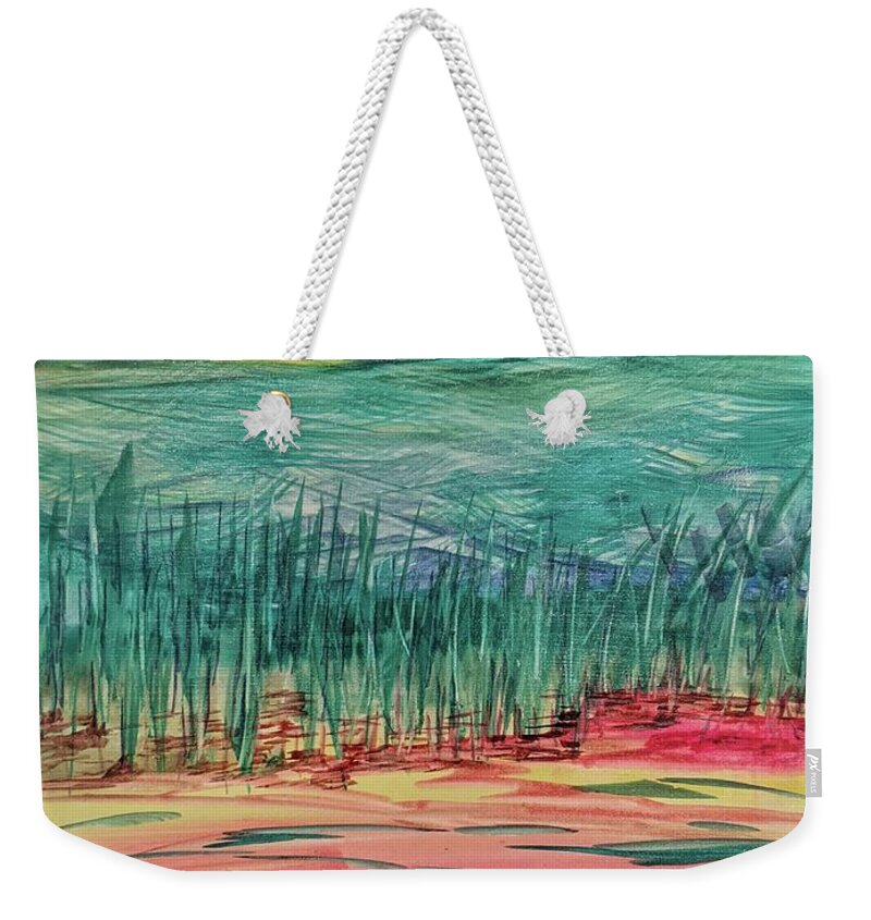 Bright Color Weekender Tote Bag featuring the painting Observation by Tammy Nara