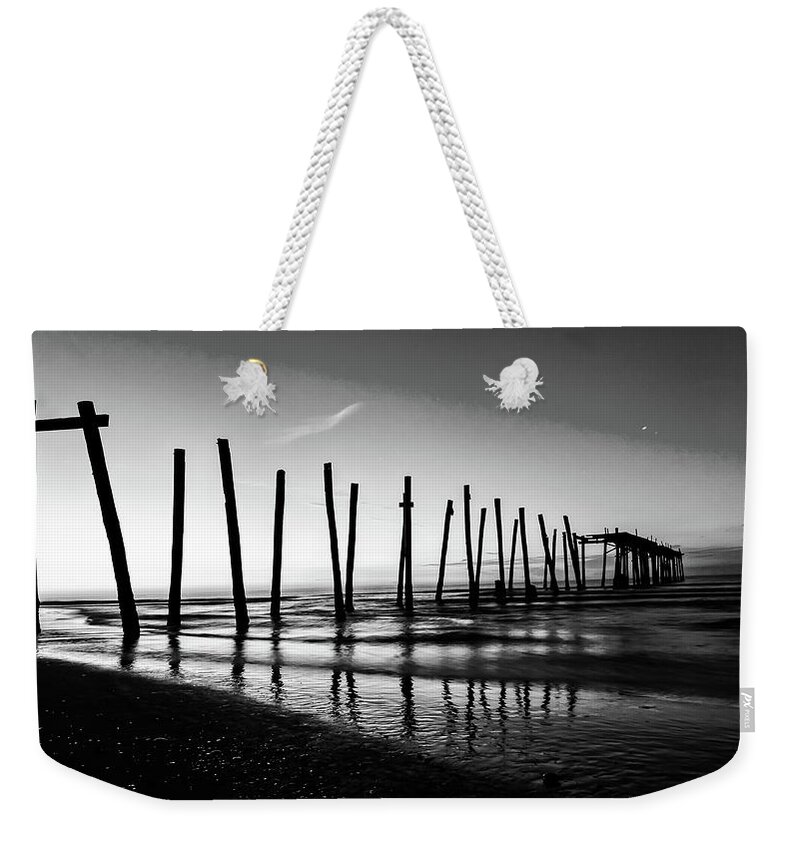 59th Weekender Tote Bag featuring the photograph Ocean City 59th Street Piers by Louis Dallara