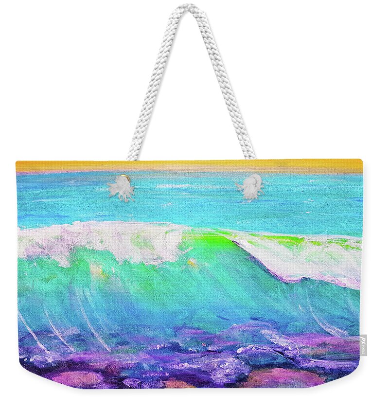 Ocean Weekender Tote Bag featuring the painting Ocean Glaze by Rose Lewis