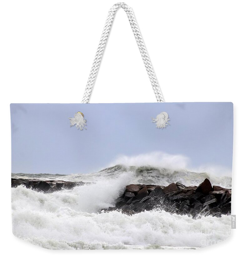 Ocean Weekender Tote Bag featuring the photograph Ocean Storm by Lennie Malvone
