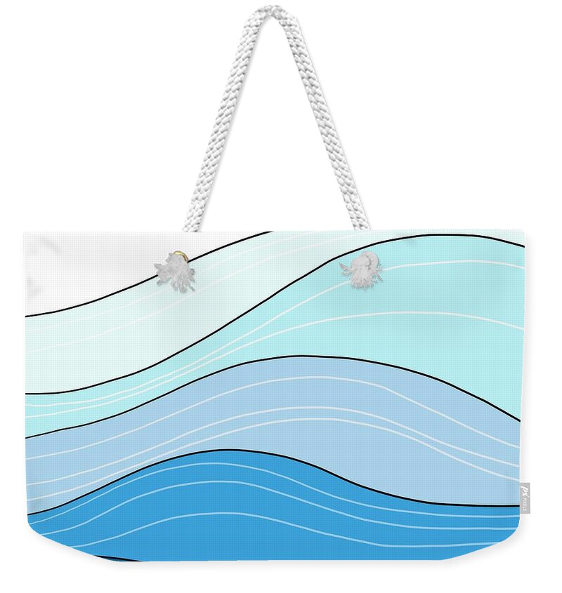 Ocean Weekender Tote Bag featuring the digital art Ocean Wave Design 226 by Lucie Dumas
