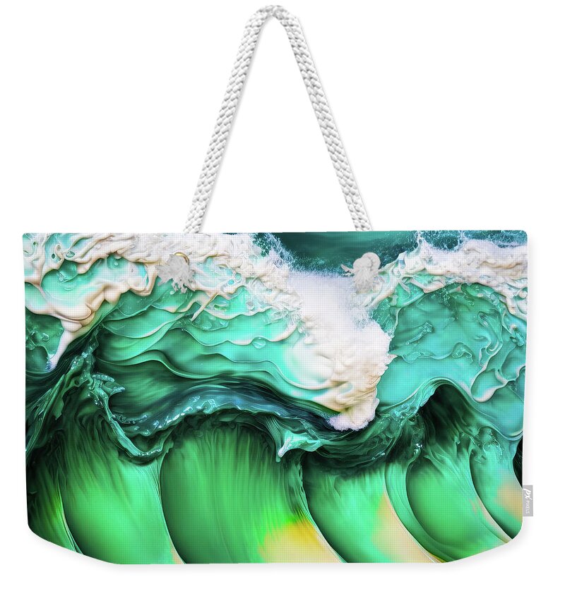 Waves Weekender Tote Bag featuring the digital art Ocean Waves 03 by Matthias Hauser