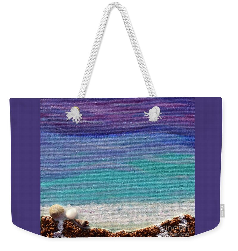 Ocean Weekender Tote Bag featuring the painting Ocean Waves and Beach by Monika Shepherdson