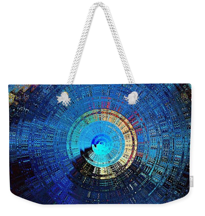 Blue Weekender Tote Bag featuring the digital art Octo Gravitas by David Manlove