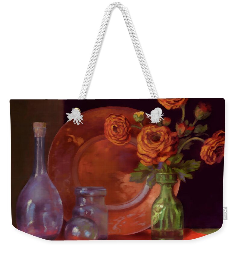 Still Life Weekender Tote Bag featuring the painting October 2020 by Hans Neuhart