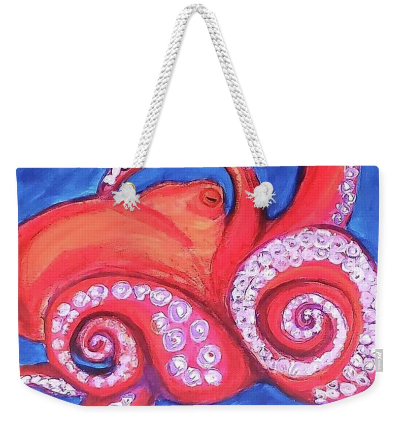 Nature Weekender Tote Bag featuring the painting Octopus by Amy Kuenzie